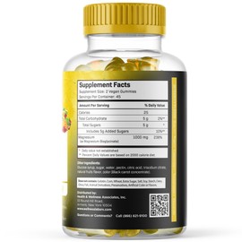 Magnesium Glycinate Gummies, 1000 mg - Magnesium Supplement to Support Relaxation, Heart Health - Chewable Calm Magnesio Gummies for Adults, Glicinato De Magnesio - Tropical Fruits Flavor