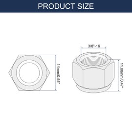 sourcing map 25Pcs 3/8"-16 Nylon Insert Hex Lock Nut, 304 Stainless Steel Self-Locking Nylon Insert Stop Nut for Industrial Construction Fasteners, Black&White