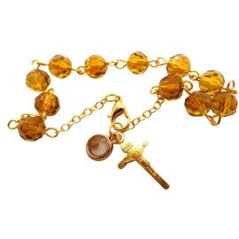 Mustard Seed Bracelet Set Glass Beads and Metal Adjustable Christian Wrist Fashi