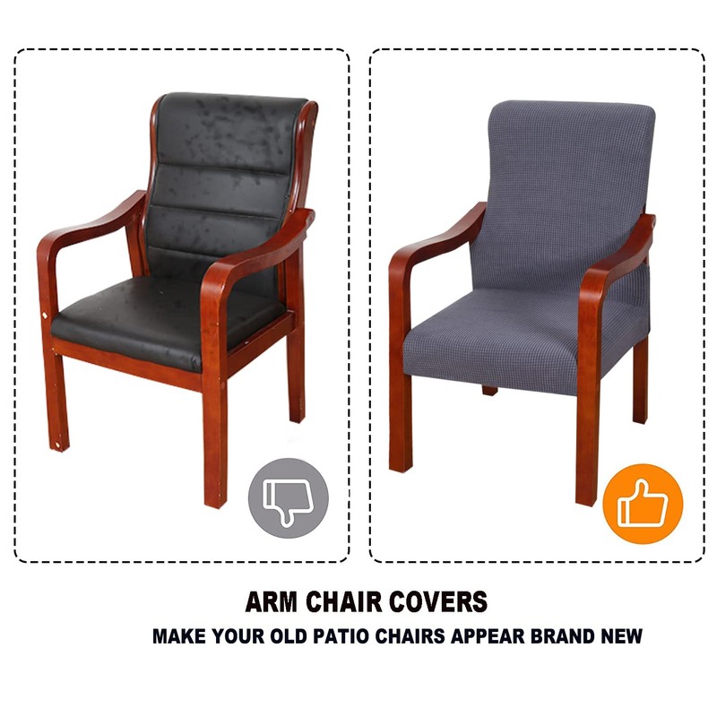 Deisy Dee Stretch Arm Chair Covers, Mid Century Chair Slipcovers,