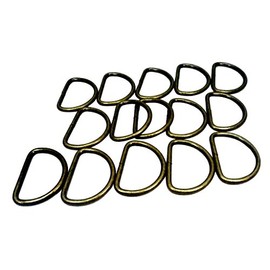 Ichinen Access Family Tool 56438 D-Ring (Wire Diameter 0.1 inch (3 mm) Inner Width 1.2 inch (30 mm) Antique Gold, Pack of 20