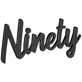 LUCK HOUSE Cursive House Numbers for Outside – 6 Inch Floating Modern Script Address Numbers, Weatherproof Black ABS Plastic, Mid Century Style (Ninety)