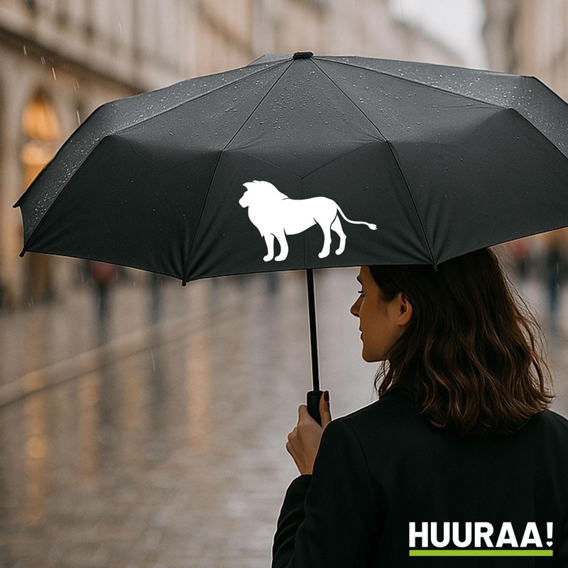 Huuraa Lion Silhouette Umbrella Gift 98 cm Black Double Automatic