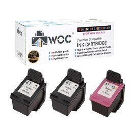 WOC Remanufactured Ink Cartridge Replacement for HP 61 (CH561WN / CH562WN) (3-Pack: 2X Black + Tri-Color)