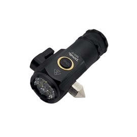 Linterna Táctica 3-en-1, 4 LEDs Frontales, Rompe Vidrios, Corta Cinturón y Cola Imantada, 4 Modos de Luz, 8.5 x 3.0 cm, para Emergencias