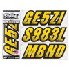 STIFFIE Techtron Yellow/Black 3" Boat & PWC Registration Decals •