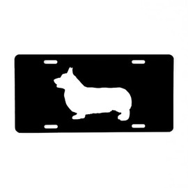 CafePress Pembroke Corgi Silhouette Aluminum License Plate, Front License Plate, Vanity Tag