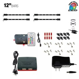 Cyron Lighting W3 Series - 4x12" IR Remote LED Multicolor RGB Accent Lighting Kit, Music Mod...