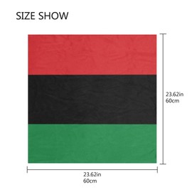 African Flag Silk Scarf Head Hair Wraps Bandana Square Satin Head Scarf for Women