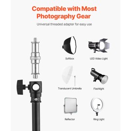 Happybuy Air Cushioned Aluminum Light Stand, Max Height 12.8 ft/390 cm, Adjustable Photography Stand with Boom Arm, Sandbag, 5kg Max Load, 1/4 in Screw for Studio Lights