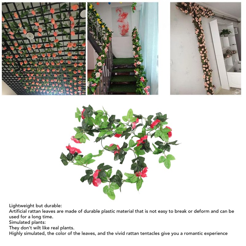 Artificial Rose Vine High Simulation Decorative Rose Vine Garland Fake