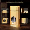 Triple Jet Torch Lighter with One-Touch Cutter, Holder, Draw Enhancer