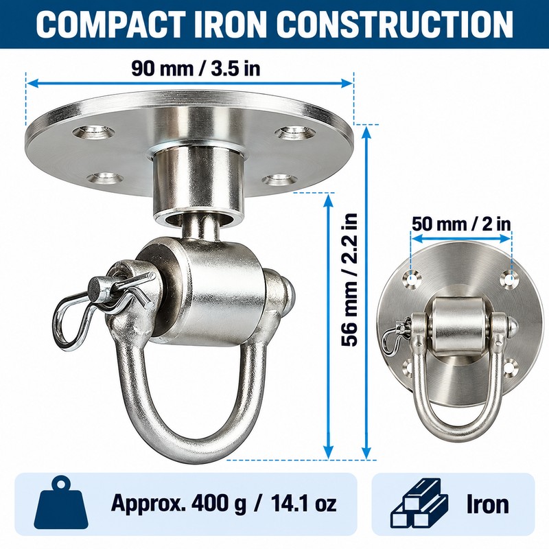 3.5 Inch Punching Bag Ceiling Mount, Iron Swivel Heavy Bag