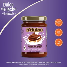 N’DULCE Dulce De Leche with Chocolate Spreadable | Caramel Creams | Syrups For Coffee Drinks | Creamy and Rich Flavor | Gluten-free | Nut-free | No artificial flavors or Preservatives - 15 oz