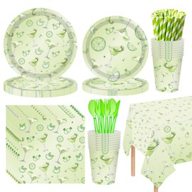 RAORAOYUE 117PCS Martini Party Plates and Napkins Cups Sets, Martini Party Supplies, A Tini Bit Older Disposable Tableware for Birthday, Bachelorette Bridal Shower Party, Tini Bar Party