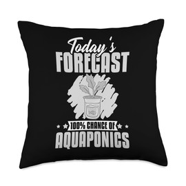Aquaponic System Fish Tank Aquarium Gardening Plants Throw Pillow, 18x18, Multicolor