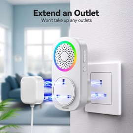 TECKNET Wireless Doorbell, Self Powered Door Bell IP65 Waterproof, Plug Through Doorbell Chime Kits with RGB Light, 60 Chimes & 5 Volume Levels, Cordless Door Bell Wireless at 1000 Feet Long Range
