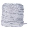 2 Pairs 140cm Metallic Glitter Flat Shoelaces Sliver 10mm Sparkly