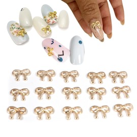 100pcs DIY 3D Nail Art Bowtie Charms Decals for Acrylic Nails, Nail Art Stickers for Women, Nail Art Stickers for Girls, Nail Art Stickers for Men, Nail Art Stickers for Acrylic Nails (Rose Gold)