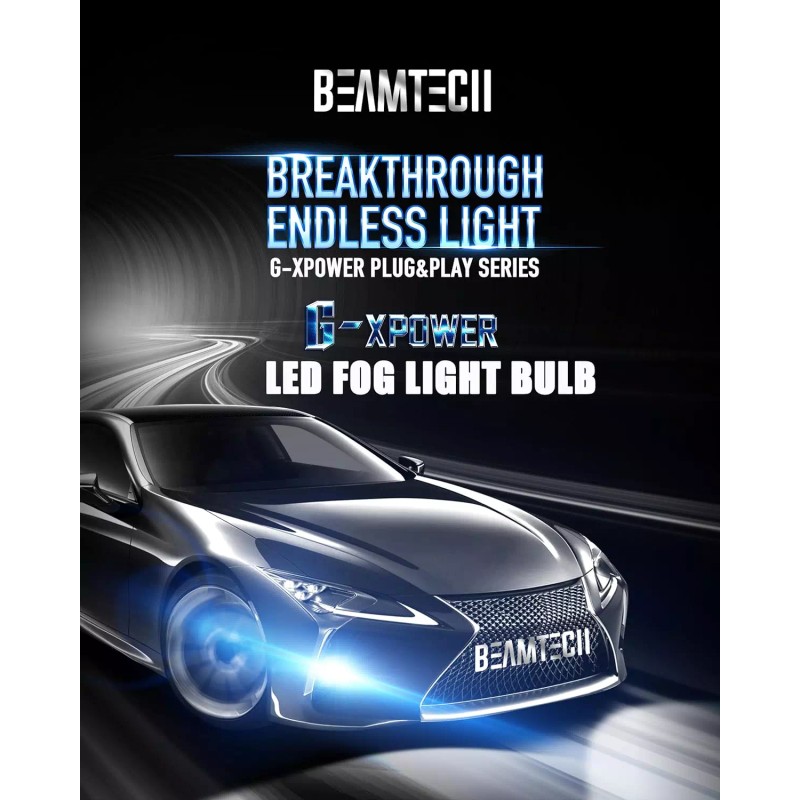 Beamtech H13/9008 LED Fog Light Bulbs 100W 20000 Lumens 6500K