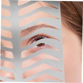 OHPHCALL Eyebrow Template Eyebrow Drawing Stencil Eyebrow Practice Stencil Brow Measuring Shaper Tool Eyebrow Mold Eyebrow Ruler Stencils Stainless Steel Eyebrow Trimming Suite