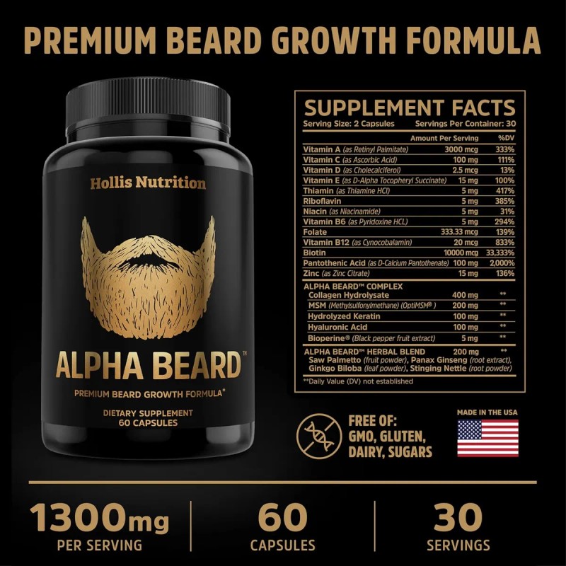 Vitaminas Alfa Para El Crecimiento De La Barba | Biotina