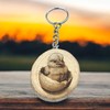 Promotech Hatching Chick Handmade Laser Engraved Single Piece Wooden Keyring,
