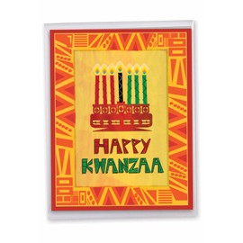 The Best Card Company - Jumbo Kwanzaa Greeting Card From Us 8.5 x 11 Inch with Envelope (1 Pack) Jumbo Unity and Peace J9181KWG-ET-US