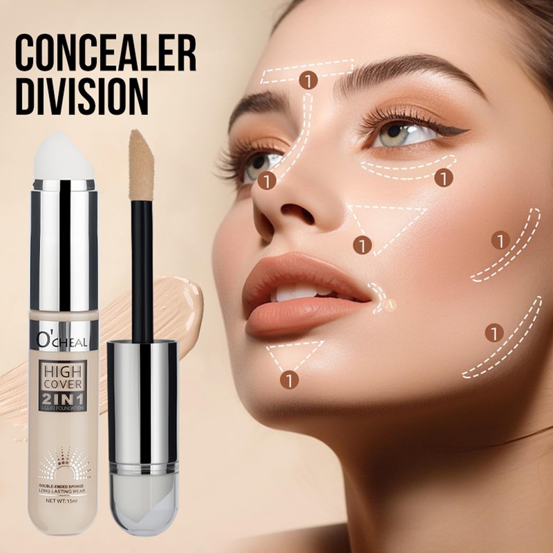 O'CHEAL High Cover Double Ended Sponge Liquid Foundation Contour Stick