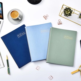 2024-2025 Planner - Weekly & Monthly Planner 2024-2025, JUL 2024 - JUN 2025, 11.38'' x 8.74'', Newly Weekly Page with 60 Minutes Intervals, Back Pocket, Monthly Tabs, Green Ink Inner Pages, blue