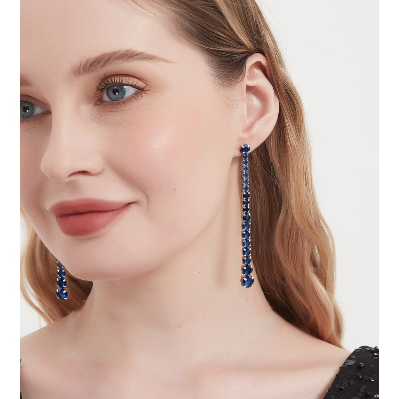 UDYLGOON - arete largos de circonita cúbica para mujer, Circonita