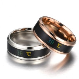 Intelligent Temperature Display Ring Smart Ring Gold Size 6 3ea