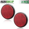 AGRISHOP 2x Red Reflectors Stick On Reflectors for Gate Post