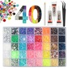 40 Colors Jelly Rhinestones Kit, 3 mm Flatback Resin Jelly