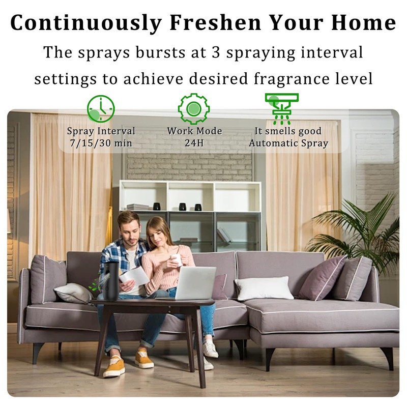 Automatic Air Freshener Spray Dispenser (6-Pack) Black