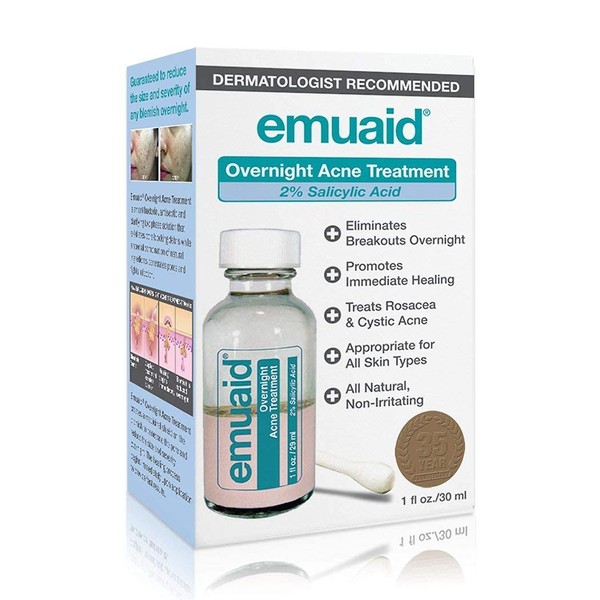 emuaid EMUAID Overnight Acne Treatment, Gentle Fast-Acting Solution with Salicylic