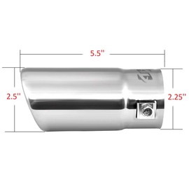 Pack of 2 Exhaust tips - to Fit 1.5 to 2 Inch Exhaust Tail Pipe Diameter- Stainless Steel to give Chrome Effect - Car Muffler Tips