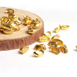 Wixine 30Pcs Gold Ingot Fengshui Lucky Yuanbao Ornament Decor for Fortune Wealth