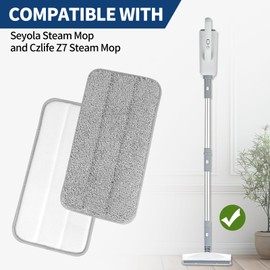 Yicotira Microfiber Steam Mop Pads Compatible with Seyola Steam Mop Cleaner - Washable and Reusable Replacement Mop Pads for Floor Cleaning, 6 Pack