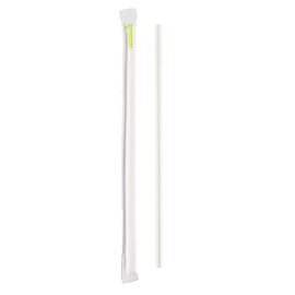 Restaurantware 7.5 Millimeter Wrapped Straws 1000 Disposable Drinking Straws - No Wasteful Materials Alternative To Plastic Straws White Rice Paper Plasticless Straws For Cold Drinks