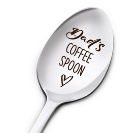 Spoon Gift for Dad, Dad's Coffee Spoon, Father’s Day Birthday Thanksgiving Christmas Gifts for Best Dad Ever, Dad Gifts from Daughter Son Kids, Engraved Stainless Steel Spoon Gifts for Dad