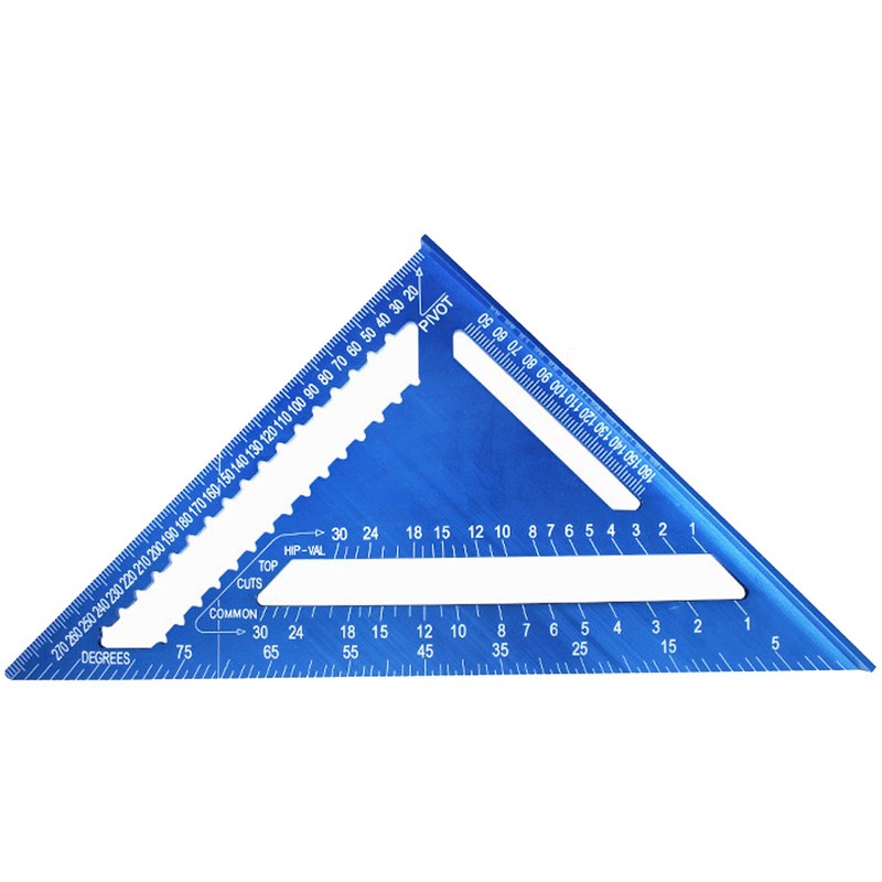 12-inch Carpenter Square Measuring Layout Tool, Aluminum Triangle Ruler Imperial