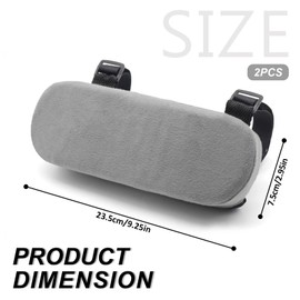 vvag 2PCS Car Seat Armrest Covers, Memory Foam Office Chair Arm Covers for Forearm Pressure Relief, Universal Chair Arm Covers for Car Seat, Office Chairs, Wheelchair, Gaming Chair (Grey)