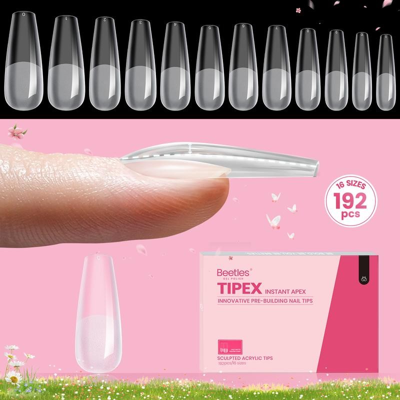 Beetles Tipex Instant Apex Nail Extension Tips Kit Almond/Coffin/Square/Oval/Stiletto/Squaoval Shape