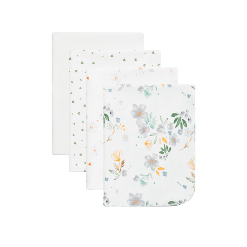 Under the Nile Organic Cotton Burp Cloths, Modern Daisy Assorted