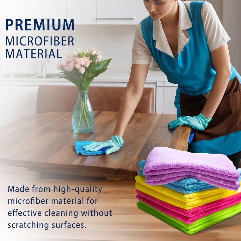 SparkleZen Microfiber Cleaning Cloth - 10 Pack Ultra Absorbent 40