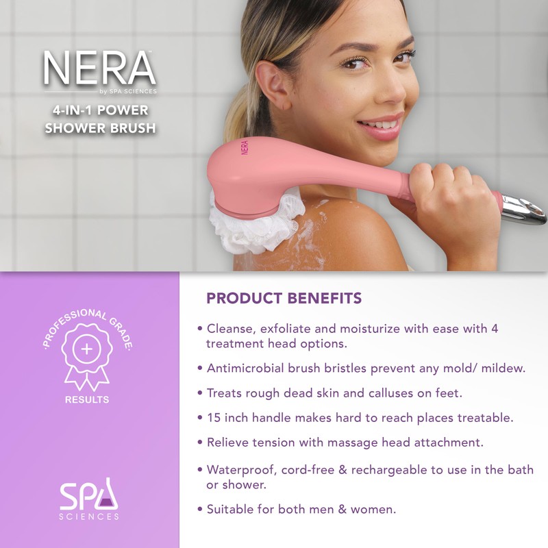 Spa Sciences - NERA - 4-in-1 Shower/Bath Body Brush for