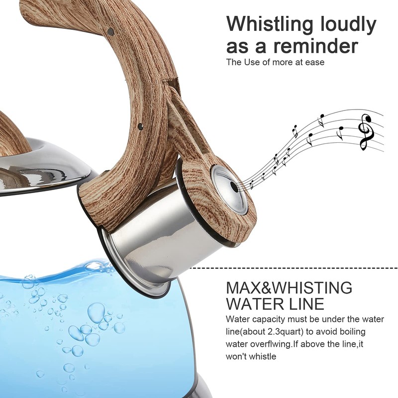 Creative Home 2.3 Qt. Stainless Steel Whistling Tea Kettle Teapot