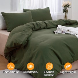 TOCOMOA Duvet Cover Oversized King, 100% Microfiber Comforter Cover Set, Ultra Soft 3 Pieces with 1 Duvet Cover and 2 Pillowcases (Green,Oversized King)