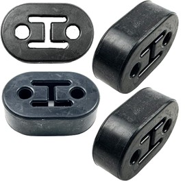 HTharros Muffler Hanger Suspension Rubber Mount Ring Automotive Universal Thickness 25mm Height High Strength UP Long-term Degradation Rubber Replacement 11mm 2-Hole Black 4 Pcs